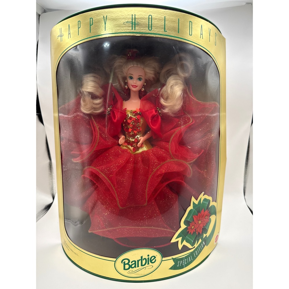 Mattel 1993 Happy Holidays Barbie Special Edition Red Gown 10824 Vintage NIB